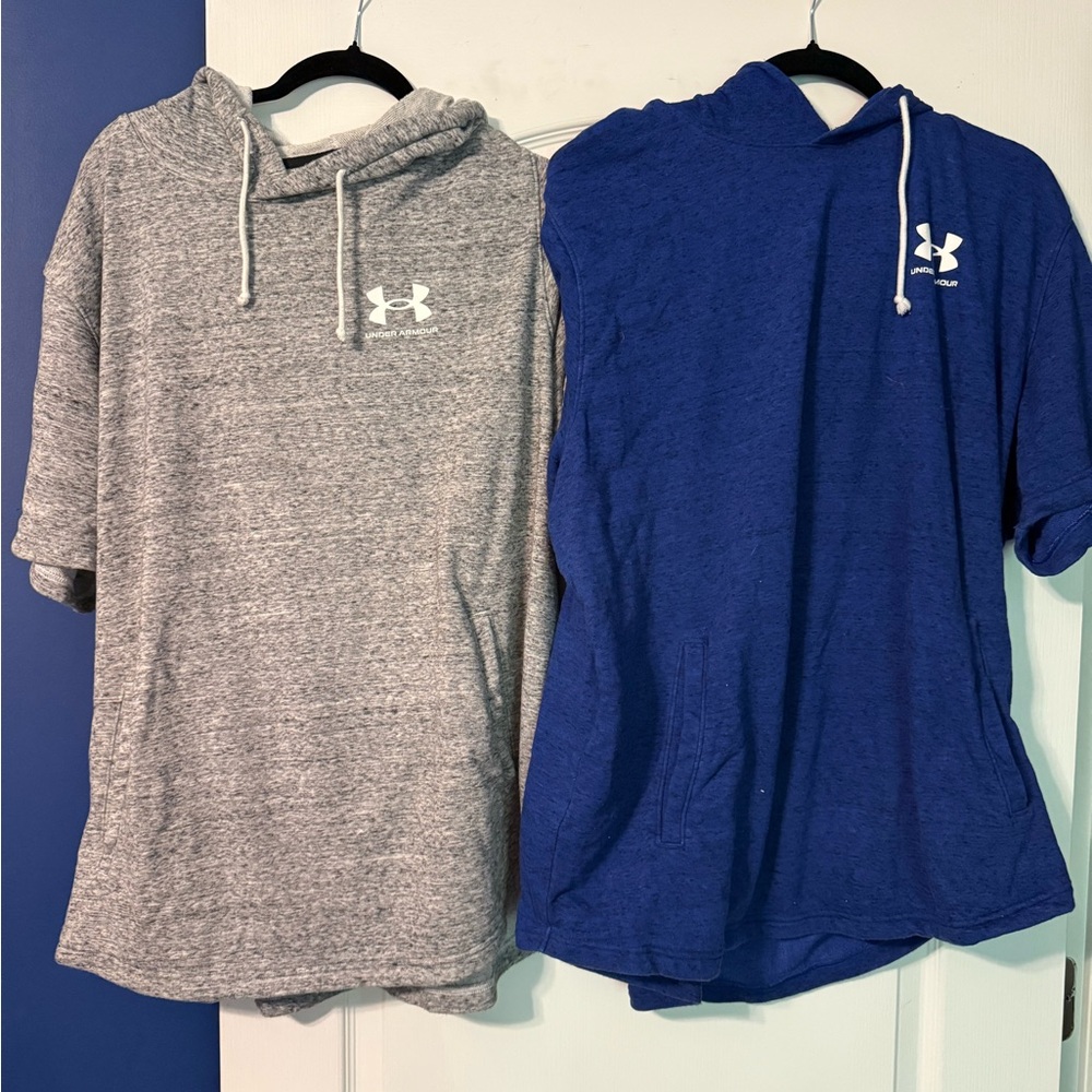 Lot of 2 Under Armour Short Sleeve hoodies